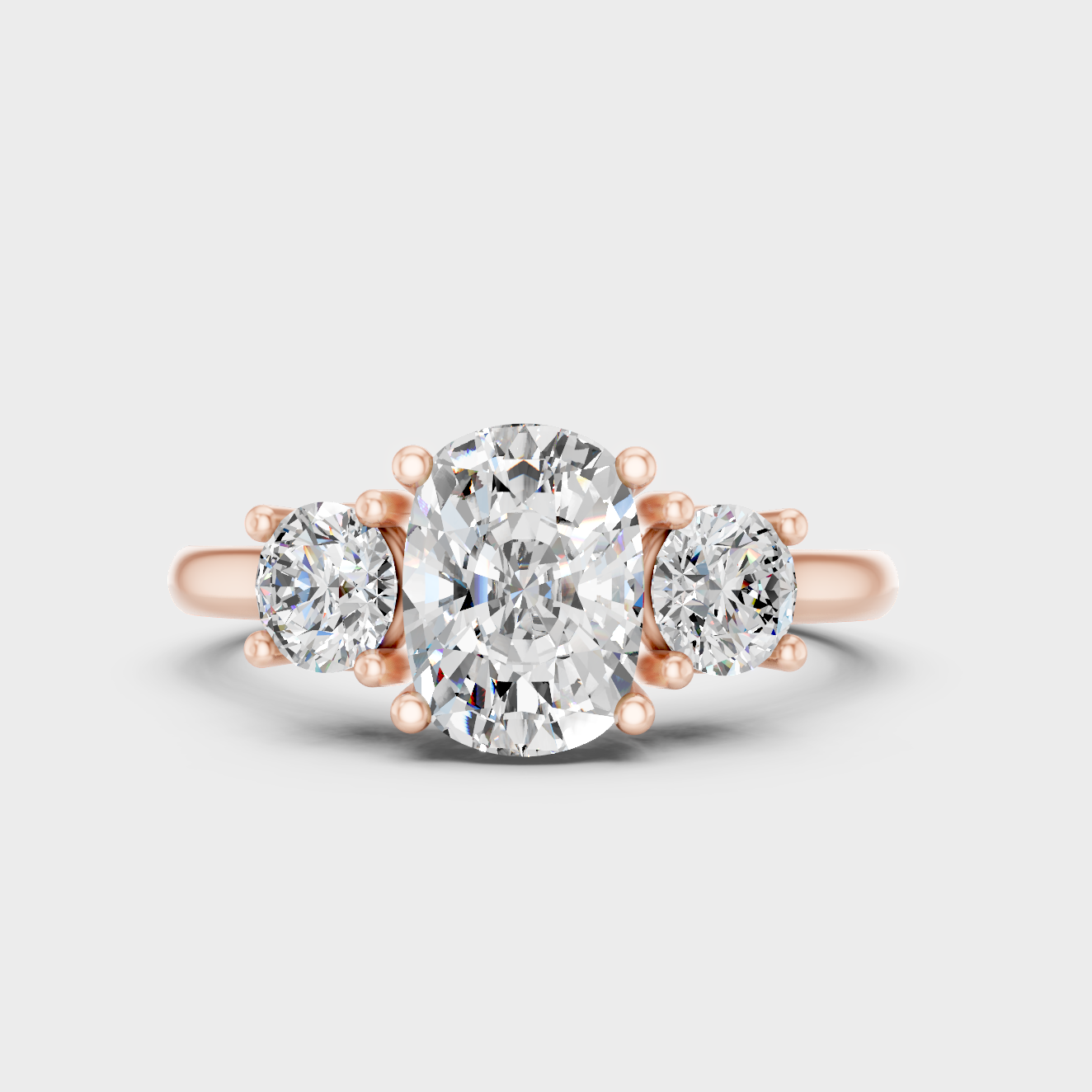 Contemporary Lab Diamond Cushion Ring In Rose Gold